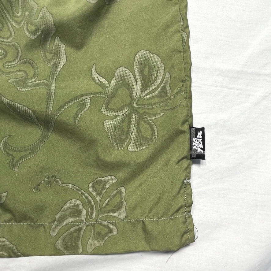 Camisa Hawaiana No Fear De Colección Años 90 Para Hombre Grande Verde Floral AOP Patinador Surfista Foto 2 de 4