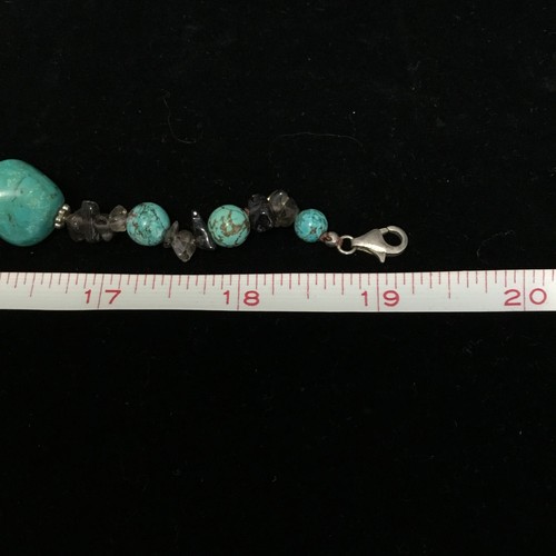 Vintage Hand Made Turquoise And Amethyst Beaded Necklace Adjustable To 19-1/2” - Picture 2 of 4