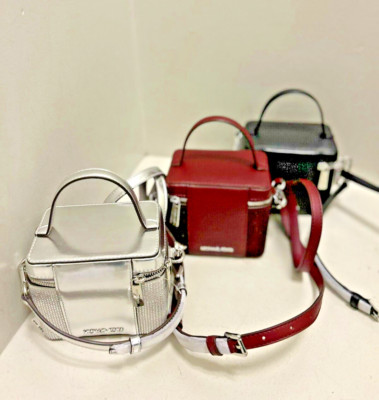 Michael Kors Sandrine Glitter Embellished Small Box Crossbody