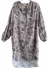 ULLA JOHNSON Woman’s Spring Summer Midi Dress Floral Brown/Blue Soft Size P/S