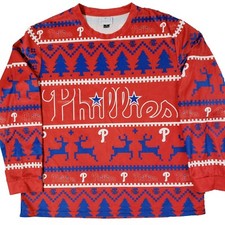 Philadelphia Phillies Holiday Shirt Size XL Ugly Christmas MLB Reindeer Trees