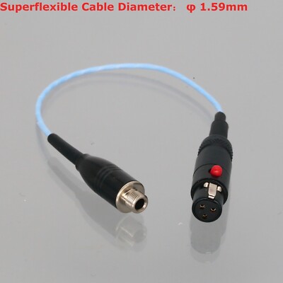 Bodypack Microphone Mini-XLR TA3F 3Pin Female to 3.5 mm TRS Locking Socket Cable