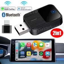 2in1 Wireless CarPlay Adapter Android Auto Car Auto Navigation Player USB Dongle