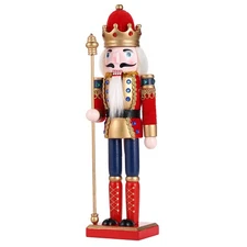 12in Nutcracker Soldier Wooden Christmas Decoration Vintage Decor Gift Red King