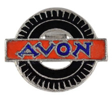 Vintage Old Avon Tyres Advertising Enamel Lapel Brooch Badge