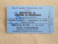 Beatlefest Ticket Sept 6, 1975 Commodore Hotel NYC Rare Collectible The Beatles