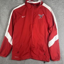 Hornet Logo Jacket Mens Large Red White Nike Storm-FIT Windbreaker Full Zip