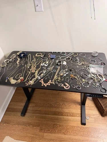 Large Table Full of Costume Jewelry Mixed Lot Vintage to Now  All Wearable