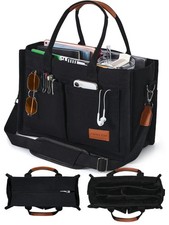 Canvas Tote Bag for Women with Zipper Closure Individual Compartments for Wo...