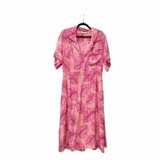 Adini feather print maxi vintage dress  Size Large