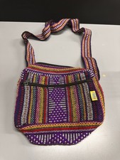 Borsa a tracolla Pinzon intrecciata a mano boho borsa a righe multicolore