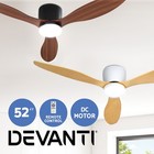 Devanti 52Inch Ceiling Fan DC Motor w/Light w/Remote - Dark Wood / Light Wood