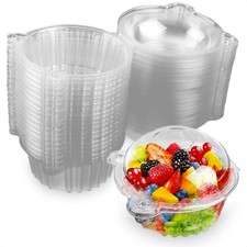 50 Plastic Single Individual Cupcake Containers, Clear Dome Box for Sandwich