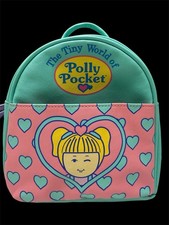 Polly Pocket Hot Topic Exclusive Mini Backpack Teal & Pink Heart Enamel Charm