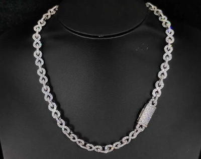 5CT Lab Created Diamond 7/8/18/20 Inch Infinite 8-charactr Necklace Bracelet Men
