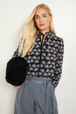 Wallis schwarze Bluse Damen Arbeitskleidung Oberteile