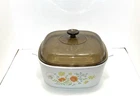 Vtg Corning Ware Wildflower Poppy A5-B 5 QT Casserole/Replacement Lid Pyrex A12C