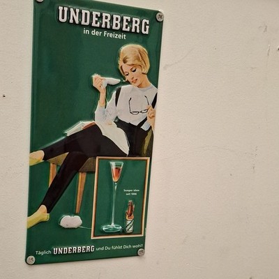 Underberg ''in der Freizeit'' Vintage Metal Advertising Sign Breweriana