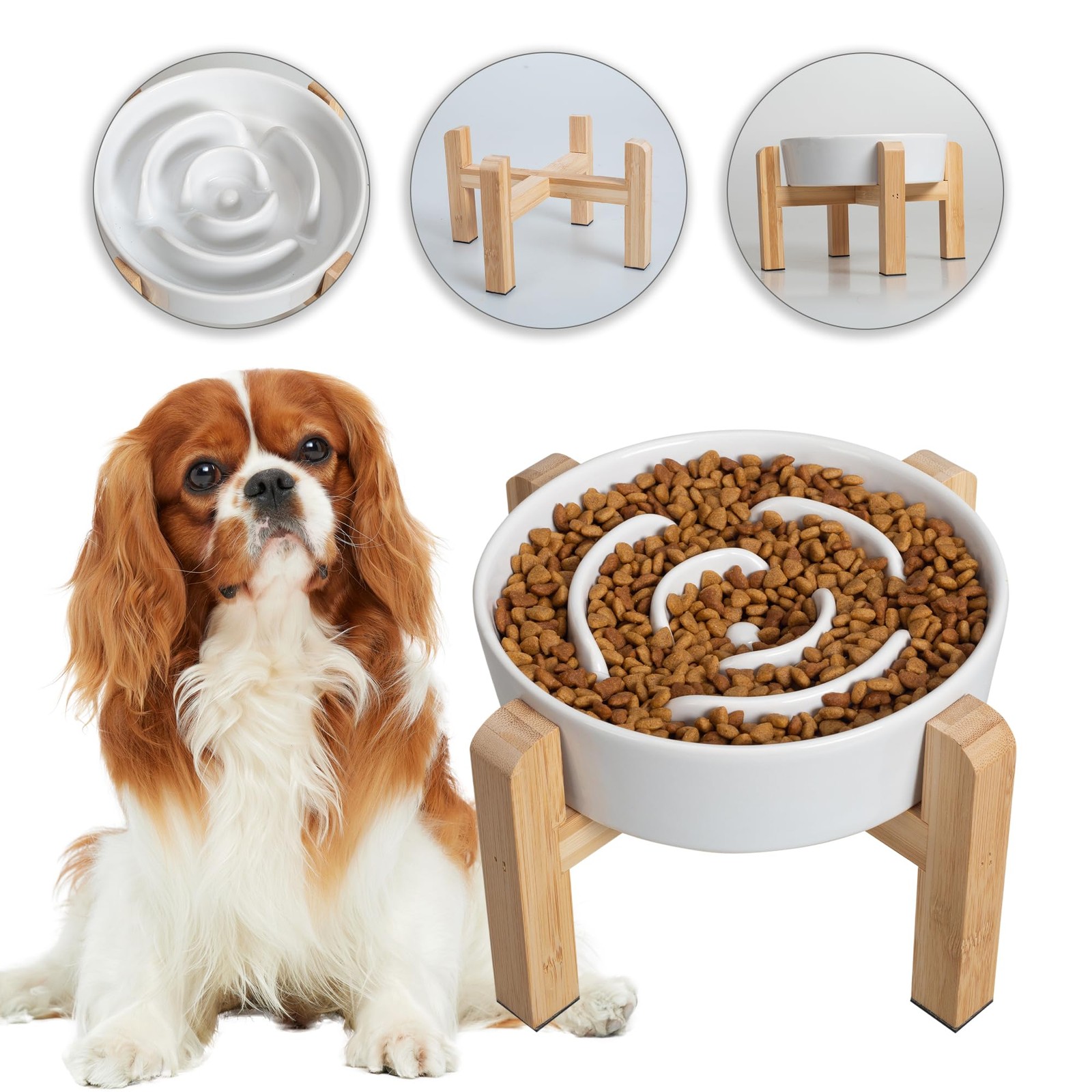 Dish With Bamboo Stand Raised