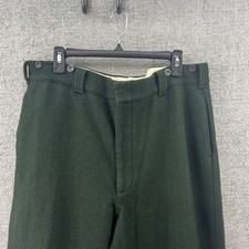 Vintage Woolrich Malone Green Pants Mens 38 x 28 Wool Blend Outdoors Made USA