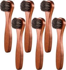 6 Pack Horsehair Polish Applicator Brushes for Leather Care and Cleaning