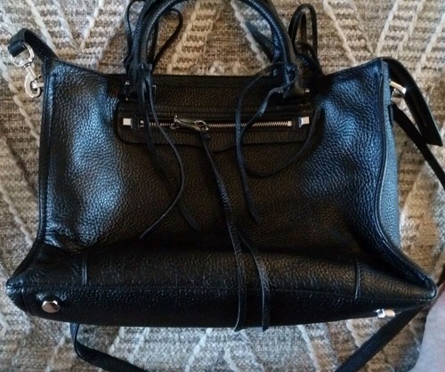 Rebecca Mincoff Black Leather Shouldet Bag Tassels Excellent Condition No Flaws