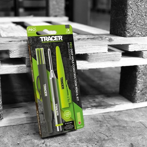 Construction Pencil Set Deep Hole Marker TRACER Pro Metal with Holster 6 Lead - Picture 7 of 7