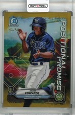 2021 Topps Bowman Xavier Edwards Positional Promise Gold /50 Rays