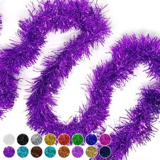 Allgala 50 Feet Christmas Metallic Foil Tinsel Garland Many Colors