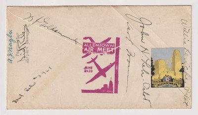 E6197: 1930 Allentown, Pa Flugshow-Umhang, SIGNED von 7