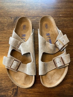Birkenstock reg Arizona soft footbed sandals  Size: 42 color: Taupe