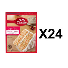 Betty Crocker Super Moist Cherry Chip Cake Mix 375g Easy Bake Dessert (24 Packs)