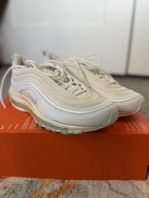Nike Air Max 97 White Cream Yellow Synthetic Low Top Cushioned Sneakers