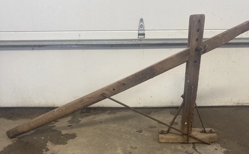 Antique Primitive 1800's Wooden Wagon/Buggy Wheel Jack