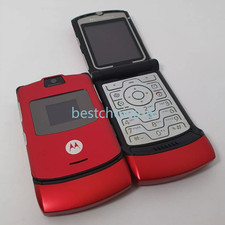 Motorola RAZR V3 MP4 Unlocked GSM 850/900/1800/1900 Flip Phone Pink/Blue/Red