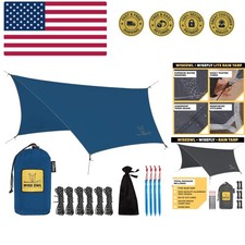 Hammock Rain Fly – Waterproof Camping Tarp Cover with Tent Stakes & Carry Bag...