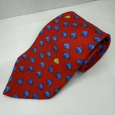 Alynn Neckwear “Dare To Be Different” Necktie Men's 100% Silk Fish Ocean Red