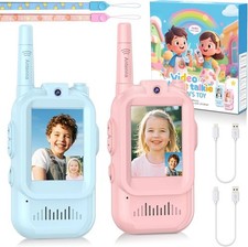 Video Walkie Talkie for Kids - 2 Pack Rechargeable Kids Walkie Talkies Long R...