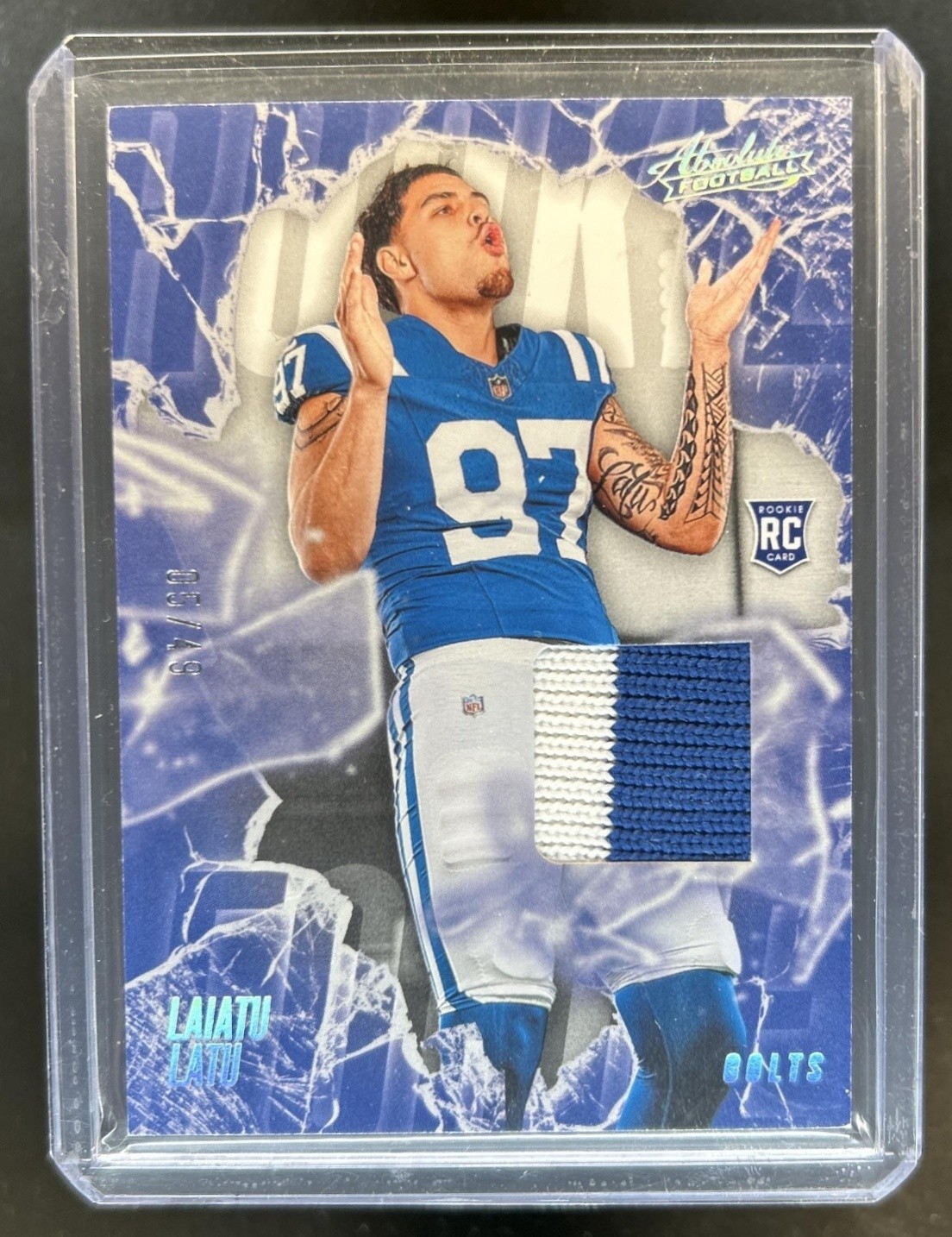Laiatu Latu Panini Absolute Rookie Force Relics #RFLLU Holo Silver