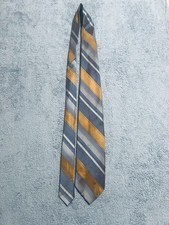 Wemlon by Wembley Men's Vintage Gold/blue Striped Polyester Beautiful Neck Tie