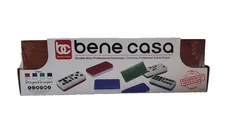 Bene Casa 55-Tile Double 9 Professional Dominoes In Wood Box, Brass Spinners