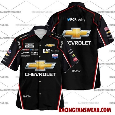 Tyler Reddick Nascar Racing 2021 Uniform Apparel Clothes Hawaiian Polo Shirts
