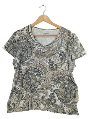 Croft & Barrow T-Shirt Paisley Print Damen Gr. 42 XL Kurzarm