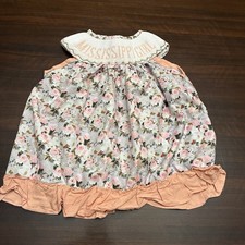 Vestido floral casero y ajustado con cuello redondo Mississippi Girl 12-18 meses