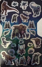 DINOSAUR 1 Prismatic Stickers 26pc Prehistoric Reptile Hunt T-Rex Card Making