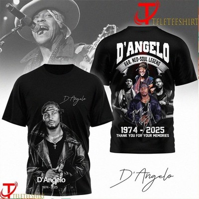 D'Angelo R&B Neo Soul Legend 1974 2025  Signature T-shirt BO2218