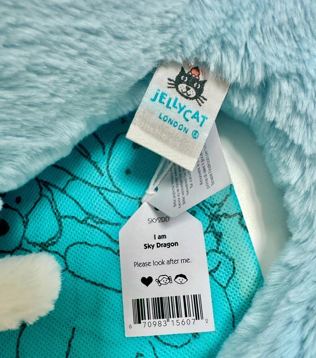 Jellycat Sky Dragon Plush 50 cm with DUST BAG & TAGS. for sale