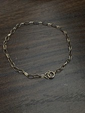 Solid 9k yellow gold belchor oval links bracelet 7.3”Hallmarked