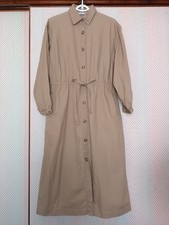 JW Anderson x Uniqlo Long Sleeve Shirt Dress Beige M Near Unused Cotton Fashion