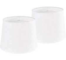 GO SO Large White Texture Lamp Shades Set of 2,Drum Lampshades Replacemnt for...